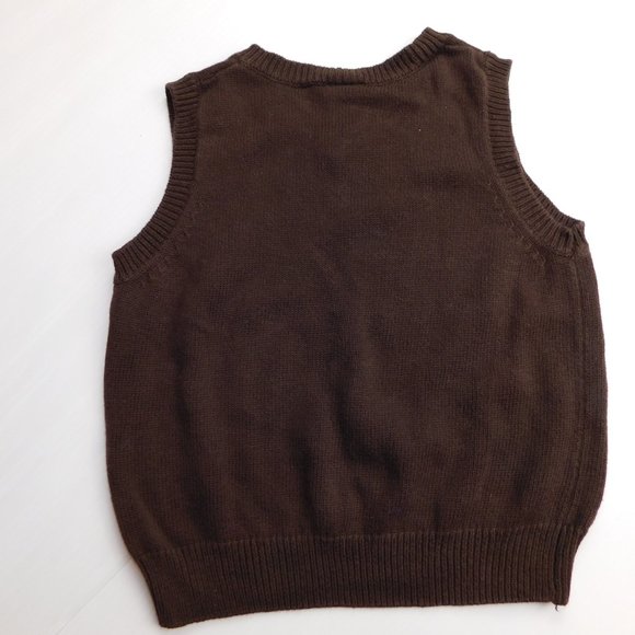 Gymboree Boys XS ( 3T - 4T ) Brown Red Tan Knit Pullover Argyle Sweater Vest - Picture 7 of 7